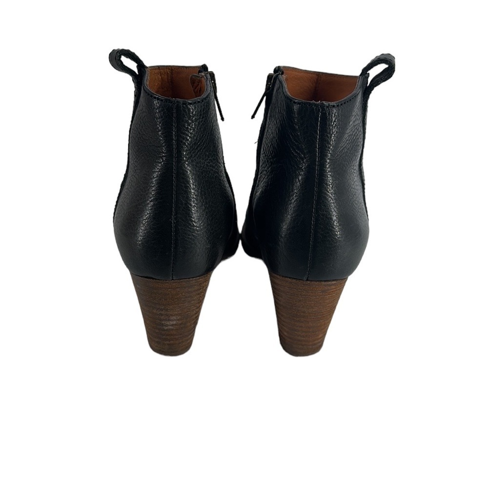 Madewell The Billie Boot black bootie Italian leather stacked heel sz 7 - Picture 11 of 12